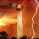 Illustration for article titled Lightning Bolt Blasts Washington Monument As Mike Pence, Pete Buttigieg Locked In Battle Of Prayers On National Mall